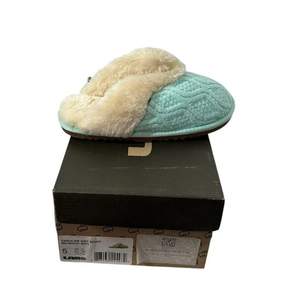 Lamo Caroline Knit Scuff Slippers in Mint - US Size 5 NIB - Picture 8 of 12